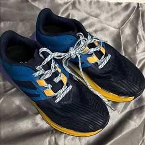 The North Face Navy and Yellow Athletic Sneakers